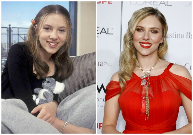 Scarlett Johansson young and today